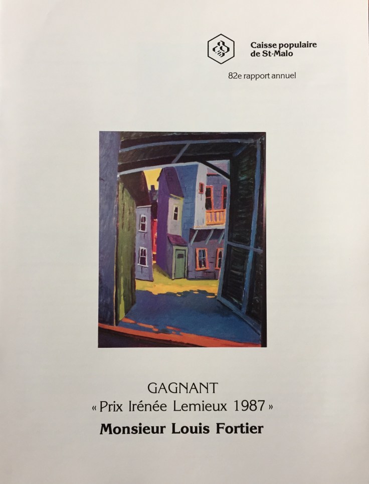 Louis Fortier Gagnant Prix Irénée Lemieux 1987